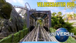 Jurassic World Velocicoaster POV  Universal Studios New Roller Coaster [upl. by Lareneg]