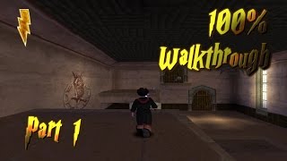 Harry Potter and the Philosophers Stone PS1 100 Walkthrough  Part 1 [upl. by Ytinav]