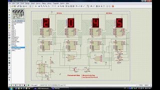 Digital Clock Using Counter and Decoder IC in Proteus [upl. by Gratt]