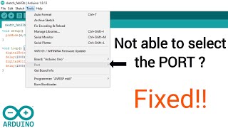 Arduino IDE port problem fixed  Arduino ⏩ [upl. by Nwonknu]