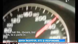 Un tânăr din Cluj sa filmat în timp ce gonea cu 240 kmh pe autostradă [upl. by Nasus951]