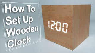 Wooden Cube Alarm Clock Upgraded Version  How To Set Up Tutorial [upl. by Lidia]