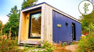 Used Shipping Container Turned into Minimalist Micro Cabin  Full Tour in 4K [upl. by Benioff]