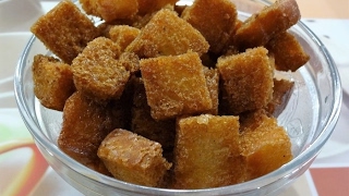 Croutons Recipe  Crispy Crunchy and Tasty  Bread Croutons Indori Style [upl. by Ruthy]