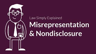 Misrepresentation and Nondisclosure  Contracts  Defenses amp Excuses [upl. by Maxfield]