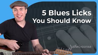 5 Blues Guitar Licks from Minor Pentatonic Scales [upl. by Briney]