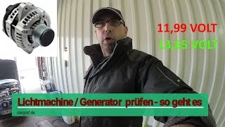 Lichtmaschine prüfen  Generator Check [upl. by Devitt33]