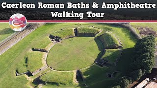 CAERLEON ROMAN BATHS amp AMPHITHEATRE WALES  Walking Tour  Pinned on Places [upl. by Notelrac]