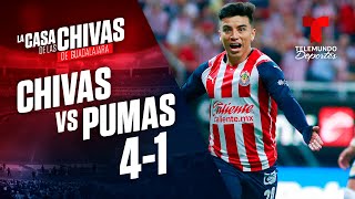 Highlights amp Goals  Chivas vs Pumas 41  Telemundo Deportes [upl. by Enomis]