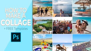 How To Make A Collage In Photoshop With FREE TEMPLATES [upl. by Mitchiner214]