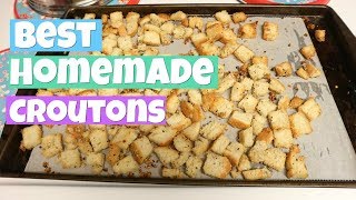 The BEST Homemade Croutons  Use Up Leftover Bread [upl. by Ferwerda]