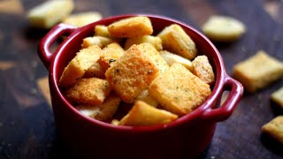 Air Fryer Croutons Recipe 🍞 Only 3 Ingredients [upl. by Terriss]