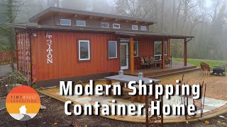 Modern Container Home Built w 2 40ft Containers  8ft Bridge [upl. by Gallard393]