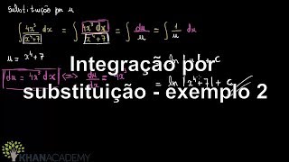 Integração por substituição  exemplo 2  Matematica  Khan Academy [upl. by Kalinda819]