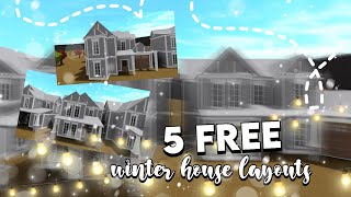 Roblox  Bloxburg 5 FREE Winter House Layouts  House Build [upl. by Racklin572]