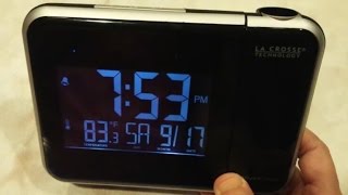 La Crosse Projection Alarm Clock W85923  How to Change Time Alarm Date [upl. by Mintz]