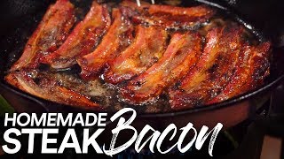 Homemade BEEF BACON Step by Step to STEAK BACON Perfection [upl. by Htinnek282]