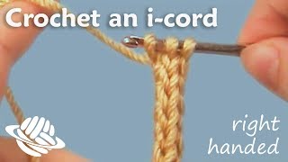 Crochet an icord righthanded version [upl. by Ynattib]