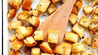 How To Make Homemade Croutons [upl. by Neeliak]