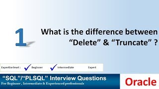 Oracle Difference between Delete and Truncate  Oracle Delete vs Truncate [upl. by Aloisius]