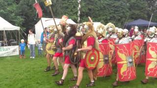 Roman Reenactment at the Amphitheatre in Caerleon Marching In [upl. by Modla]