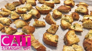 Homemade Croutons Recipe  Cait Straight Up [upl. by Shaya449]