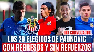 LOS 29 CONVOCADOS DE CHIVAS PARA LA PRETEMPORADA [upl. by Leilani191]