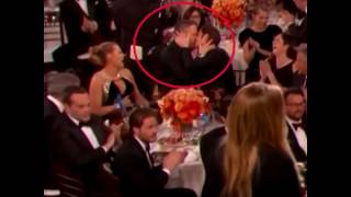 Ryan Reynolds and Andrew Garfield kisses at the Golden Globes [upl. by Naej]