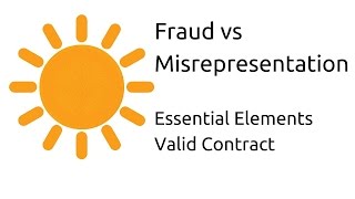 Fraud vs Misrepresentation  Other Essential Elements of a Valid Contract  CA CPT  CS amp CMA [upl. by Jollenta]