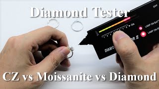 CZ vs Moissanite vs Diamond  Testing With Diamond Tester [upl. by Laamak]