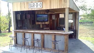 Building A Rustic Bar and BBQ Part 2 [upl. by Neerual]