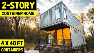 2STORY ULTRAMODERN SHIPPING CONTAINER HOME 4x40ft Containers [upl. by Yuht241]