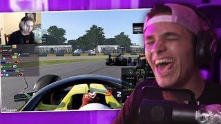 Lando Norris Reacts to the FUNNIEST F1 Twitch Clips [upl. by Neyud]