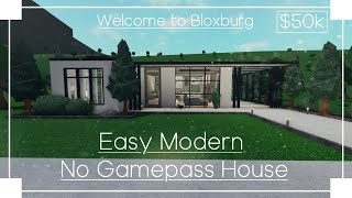 Easy Modern No Gamepass House  Roblox  Welcome to Bloxburg [upl. by Yrod]